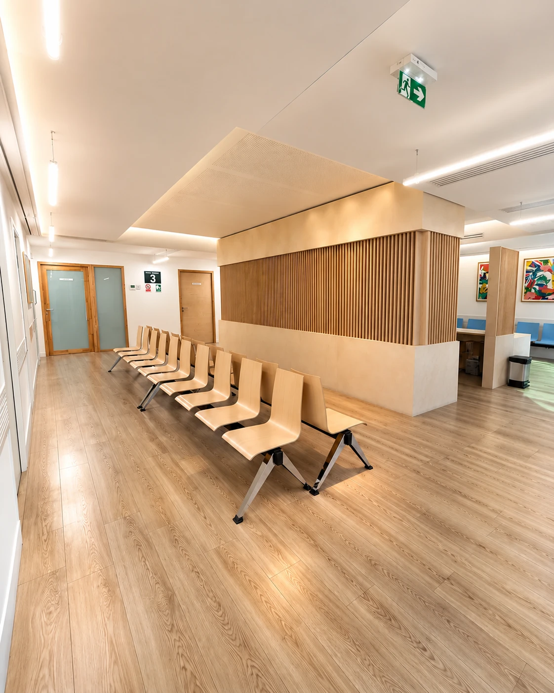La salle d’attente du Centre Ophtalmologique Allégorie